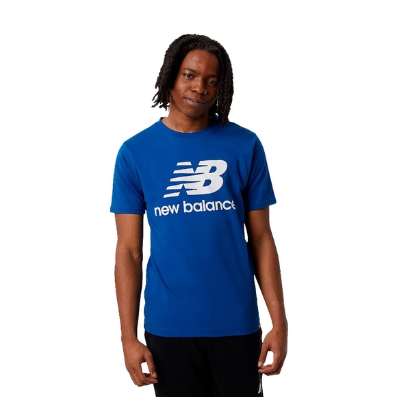 New Balance Men's NB Essentials Stacked Logo Short Sleeve - New With Tags - Picture 2 of 10